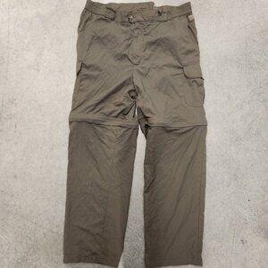 Tilley‎ Convertible Hiking Pants Zip Off Cargo Olive Green Outdoors Mens Zip off
